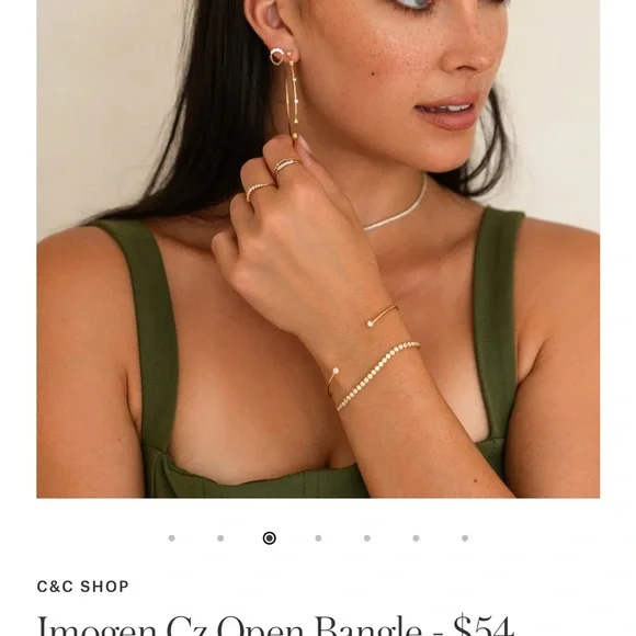 Cupcakes & Cashmere Imogen Cz Open Bangle Bracelet - Picture 5 of 6